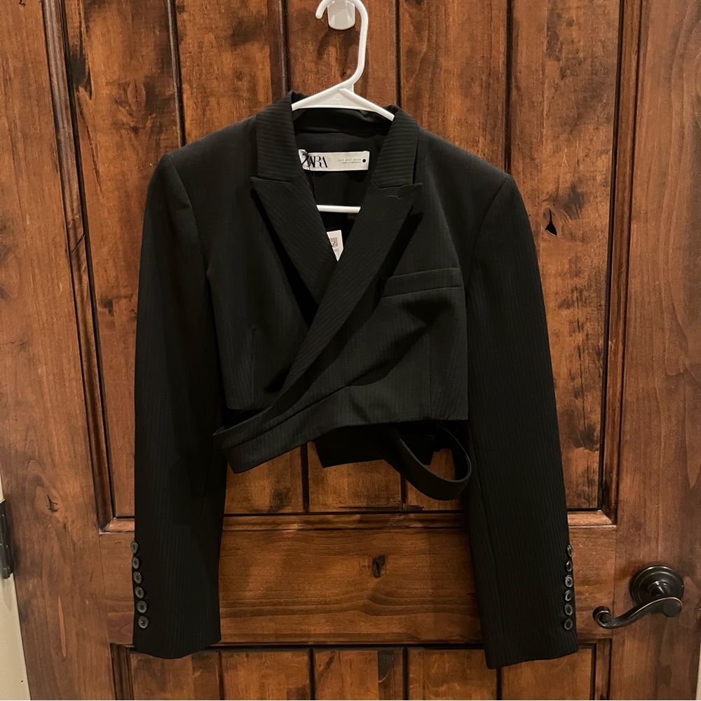 NTW Zara Strappy Cropped Blazer Top